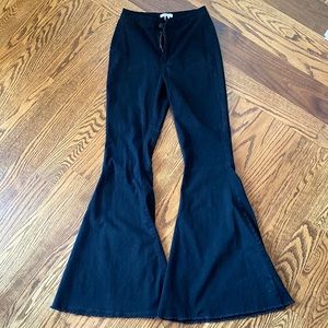 black super flare jeans